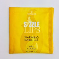 Пробник согревающего массажного геля Sensuva - Sizzle Lips Pina Colada. Пина Колада (6 мл) картинка