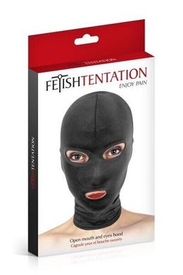 Капюшон для БДСМ з відкритими очима і ротом Fetish Tentation Open Mouth and Eyes Hood зображення