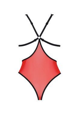 Полупрозрачное боди с кружевом Passion PEONIA BODY red, размер L/XL картинка