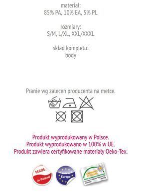 Полупрозрачное боди с кружевом Passion PEONIA BODY red, размер L/XL картинка