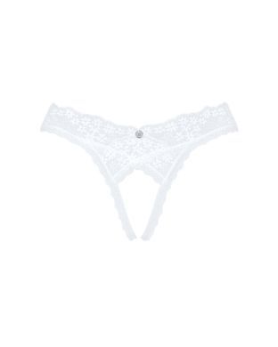 Мереживні трусики-танга з доступом Obsessive Heavenlly crotchless thong, розмір XL/2XL зображення