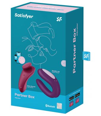 Набір Satisfyer Partner Box 1: вібратор для пар Double Joy + вібратор у трусики Sexy Secret зображення