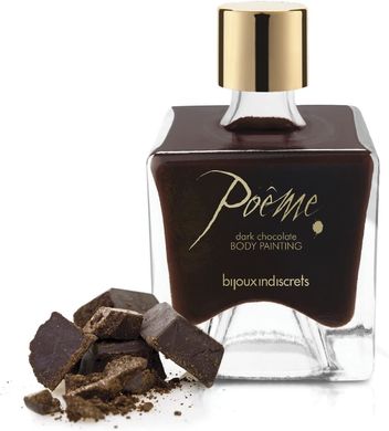 Їстівна фарба для тіла + пензлик Bijoux Indiscrets Poême Dark Chocolate, шоколад (50 г) зображення