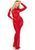 Спокуслива сукня Leg Avenue Lace and Net Bodycon Gown One Size, Red зображення