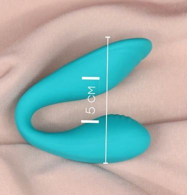 Двойной вибратор с пультом ДУ S Pleasures Premium Delight, бирюзовый (диаметр 2,2 см) картинка