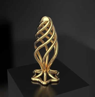 Металлическая анальная пробка LOCKINK SEVANDA Hollow Spiral Golden Metal Anal Plug, размер S (диаметр 2,6 см) картинка