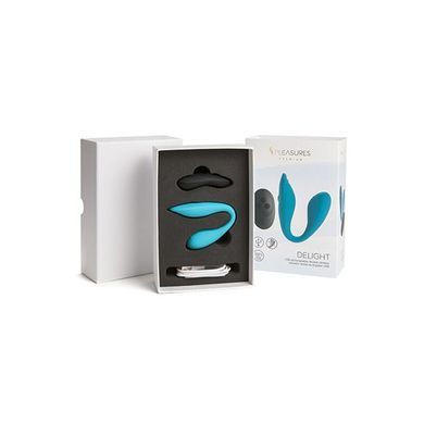 Двойной вибратор с пультом ДУ S Pleasures Premium Delight, бирюзовый (диаметр 2,2 см) картинка