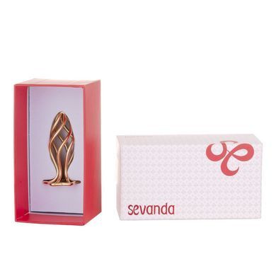 Металлическая анальная пробка LOCKINK SEVANDA Hollow Spiral Golden Metal Anal Plug, размер S (диаметр 2,6 см) картинка