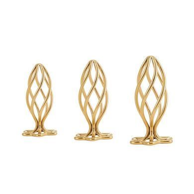 Металлическая анальная пробка LOCKINK SEVANDA Hollow Spiral Golden Metal Anal Plug, размер S (диаметр 2,6 см) картинка