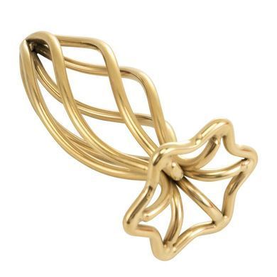 Металлическая анальная пробка LOCKINK SEVANDA Hollow Spiral Golden Metal Anal Plug, размер S (диаметр 2,6 см) картинка