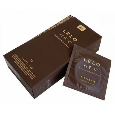 Презервативы тонкие и суперпрочные LELO HEX Condoms Respect, размер XL (12 шт, увеличенный размер) картинка