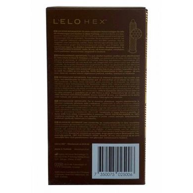 Презервативы тонкие и суперпрочные LELO HEX Condoms Respect, размер XL (12 шт, увеличенный размер) картинка