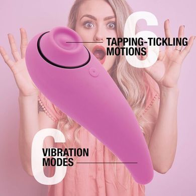Пульсатор для клітора + вібратор FeelzToys FemmeGasm Tapping & Tickling Vibrator Pink зображення