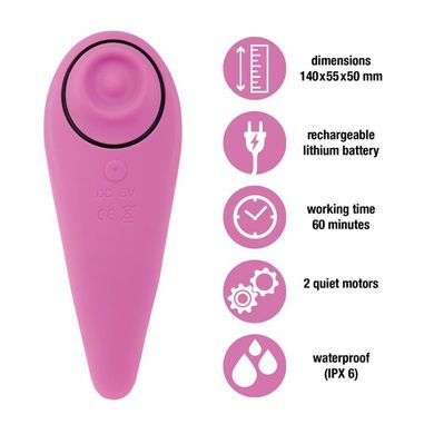 Пульсатор для клітора + вібратор FeelzToys FemmeGasm Tapping & Tickling Vibrator Pink зображення