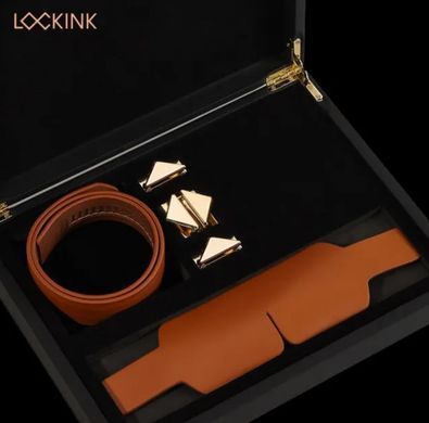 Маска на глаза кожаная LOCKINK Blindfold Kit Brown картинка
