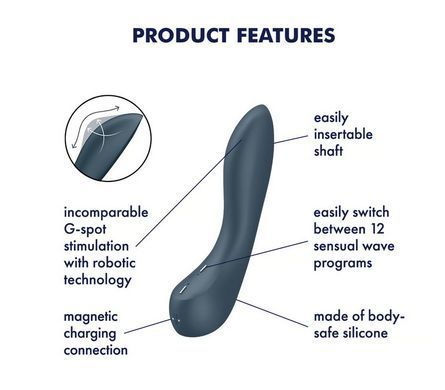 Вібратор зі стимуляцією "пальцем" точки G Satisfyer G-Spot Wave 4 (діаметр 3,9 см) зображення