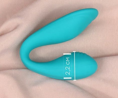 Двойной вибратор с пультом ДУ S Pleasures Premium Delight, бирюзовый (диаметр 2,2 см) картинка