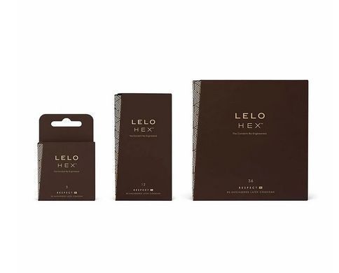 Презервативы тонкие и суперпрочные LELO HEX Condoms Respect, размер XL (12 шт, увеличенный размер) картинка
