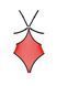 Полупрозрачное боди с кружевом Passion PEONIA BODY red, размер L/XL картинка 4