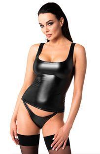 Эластичная топ-майка Noir Handmade F346 Powerwetlook top, размер S картинка