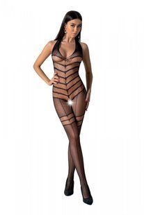 Бодістокінг з плетінням на животику та доступом Passion BS100 One Size, black зображення
