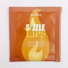 Пробник їстівного зігріваючого масажного гелю Sensuva Sizzle Lips Cinnamon Pastry. Кориця (6 мл) зображення