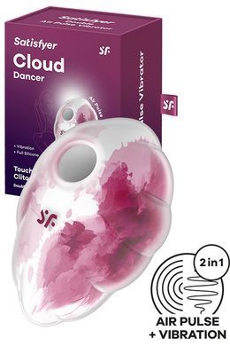 Вакуумний стимулятор з вібрацією Satisfyer Cloud Dancer Red зображення
