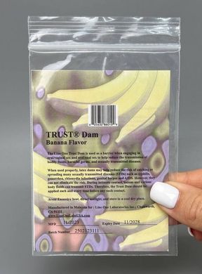 Латексна серветка для оральних пестощів Latex Dental Dams Banana (1 шт) зображення