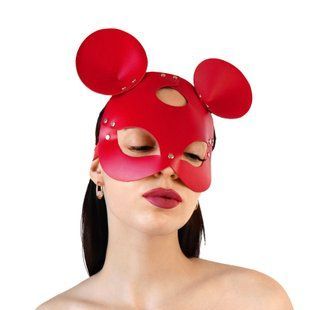 Кожаная маска мышки Art of Sex Mouse Mask, цвет Красный картинка