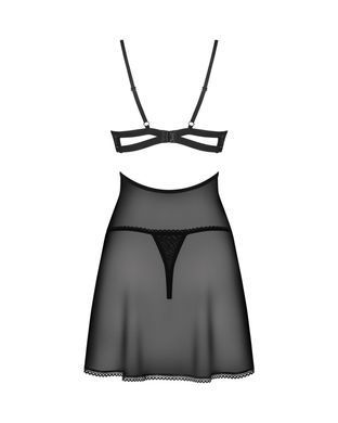 Сорочка у стилі бебі-дол та трусики Obsessive Nutris babydoll & thong, розмір XS/S зображення