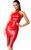 Платье-карандаш с халтером на молнии Noir Handmade F354 Red powerwetlook dress, размер S картинка