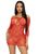 Прозрачное платье с сердечками Leg Avenue Heart net mini dress OS Red картинка