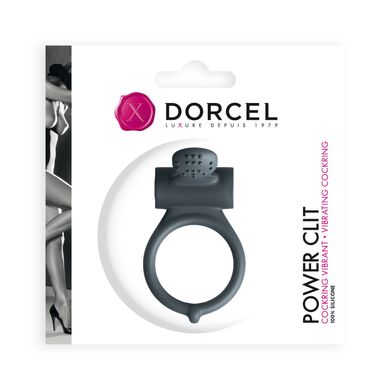 Эрекционное виброкольцо с язычком Dorcel Power Clit Black V2 (на батарейках) картинка