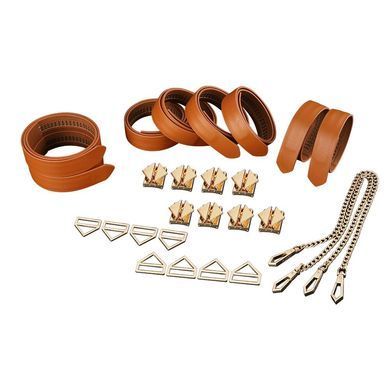 Набір для зв'язування LOCKINK 8-Bondage-Straps Restraint Set Brown (8 предметів) зображення