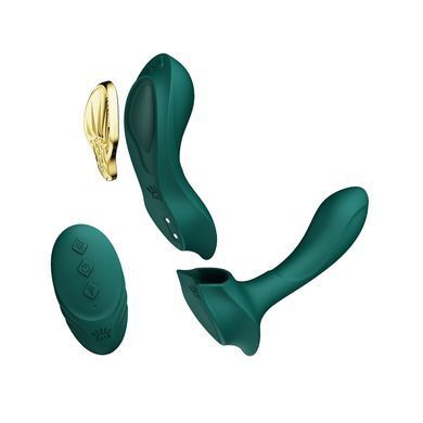 Смартвібратор в трусики з насадкою та пультом ДУ Zalo AYA Turquoise Green (діаметр насадки 2 см) зображення