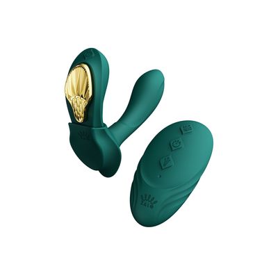 Смартвибратор в трусики с насадкой и пультом ДУ Zalo AYA Turquoise Green (диаметр насадки 2 см) картинка