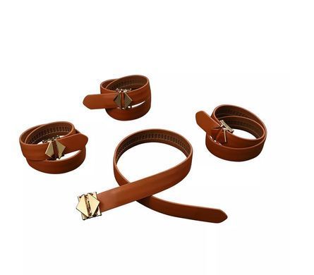 Набір для зв'язування LOCKINK 8-Bondage-Straps Restraint Set Brown (8 предметів) зображення