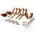 Набір для зв'язування LOCKINK 8-Bondage-Straps Restraint Set Brown (8 предметів) зображення