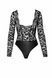 Боді з мереживним верхом Noir Handmade F296 Psyche bodysuit of lace and wetlook, розмір S картинка 3