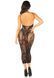 Довга сукня-сітка зі стразами Leg Avenue Rhinestone Lace and Net Bodycon Dress One Size, Black картинка 2