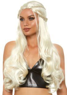 Перука довга хвиляста з косами Leg Avenue Braided long wavy wig Blond зображення