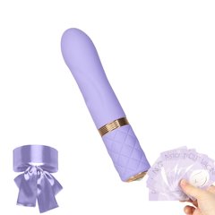 Роскошный вибратор PILLOW TALK Special Edition Flirty Purple с кристаллом Сваровски (диаметр 2,2 см + маска и игра) картинка
