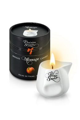 Масажна свічка в керамічному посуді Plaisirs Secrets Peach персик (80 мл) зображення
