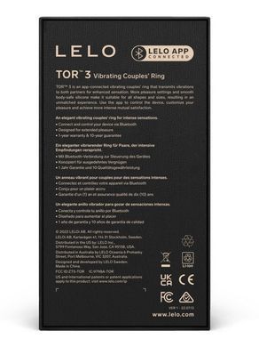 Смарт эрекционное кольцо с вибрацией LELO Tor 3 Black картинка