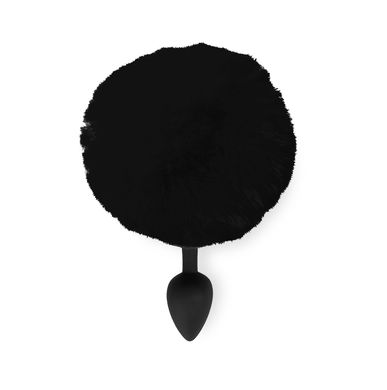 Анальная пробка с черным хвостиком Art of Sex Silicone Bunny Tails Butt plug, размер М (диаметр 3,5 см, силикон) картинка