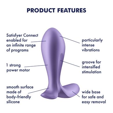 Анальная смарт-пробка с вибрацией Satisfyer Intensity Plug Purple (диаметр 3 см) картинка