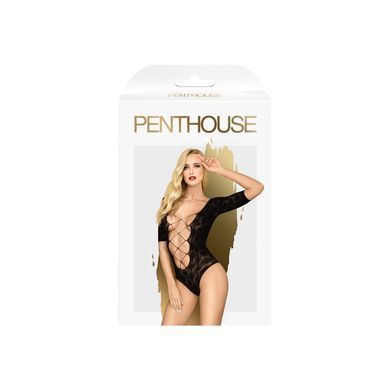 Боді з імітацією шнурівки на спині та декольте Penthouse Salute me Black, розмір XL зображення