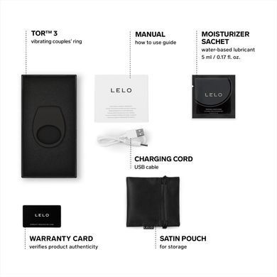 Смарт эрекционное кольцо с вибрацией LELO Tor 3 Black картинка