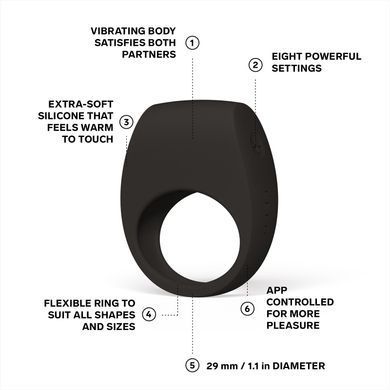 Смарт эрекционное кольцо с вибрацией LELO Tor 3 Black картинка