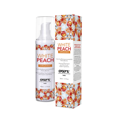 Массажное масло сьедобное разогревающее EXSENS Organic Massage oil White Peach Персик (50 мл) картинка